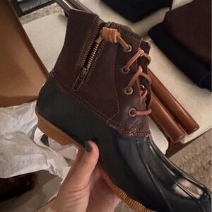Sperry Brown and Black Winter Boots